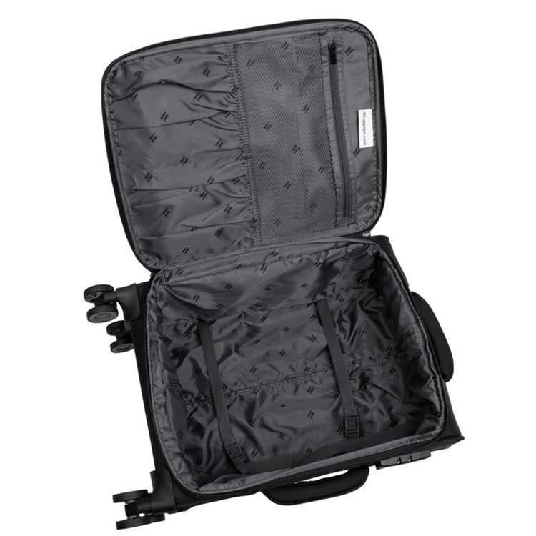 it luggage Precursor Unisex Lightweight Soft Case Trolley, Expandable Polyester Luggage with 8 Spinner Wheels, Telescopic Handle & TSA Lock - Medium / Black