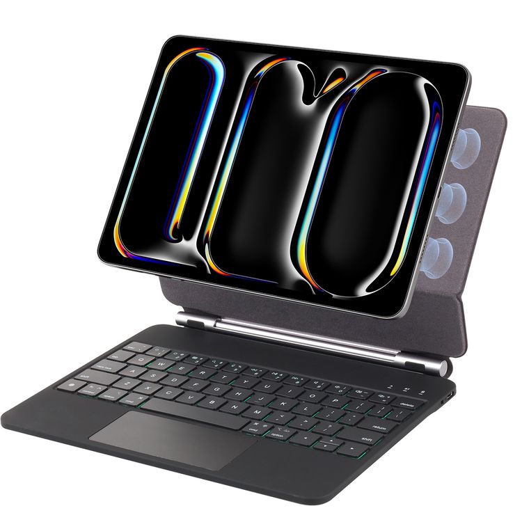 Green Lion Magic Keyboard Case for iPad Pro 11", 10 m Operating Distance, Type-C Charging Port, Pencil Holder - Black