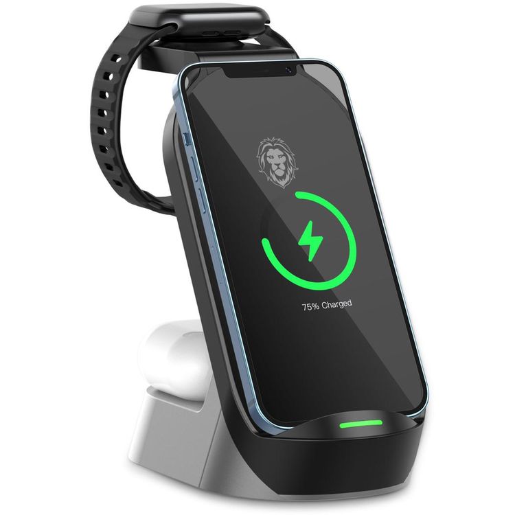 Green Lion 4 in 1 Fast Wireless Charger 15W - Black