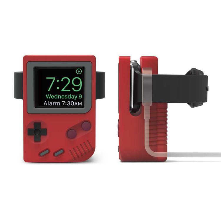 Elago W5 Stand With All types for Apple Watch Series, View Apple display through blast, Easy To Use, scratch-free silicone, Red