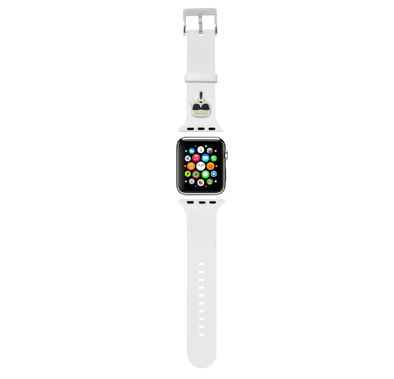 Karl Lagerfeld Strap Silicone Karl Head Logo For Apple Watch 42/44MM  - White