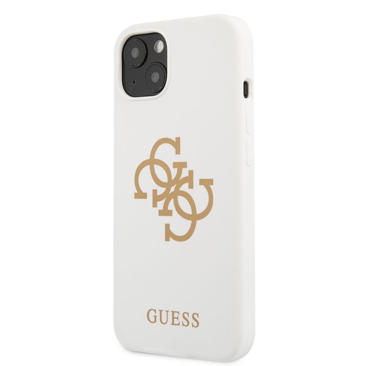 CG MOBILE Guess Liquid Silicone Case Big 4G with Logo Print Compatible for iPhone 13 Mini (5.4") Anti-Scratch, Easy Access to All Ports, Shock Absorption
