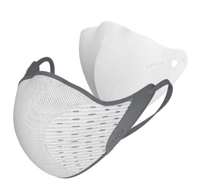 AirPOP Pocket Reusable Face Mask (2pcs) 4-Layer Filter Face Covering, Easy Breathing - Fit & Comfortable Folding Adjustable Face Mask for Pollutant Protection - White