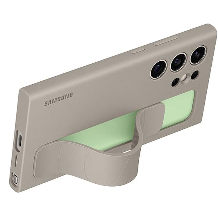 حافظة Samsung S24 Ultra Standing Grip مع حزام مريح سهل الإمساك، وعرض بدون استخدام اليدين جديد تمامًا، وقبضة مريحة وأنيقة