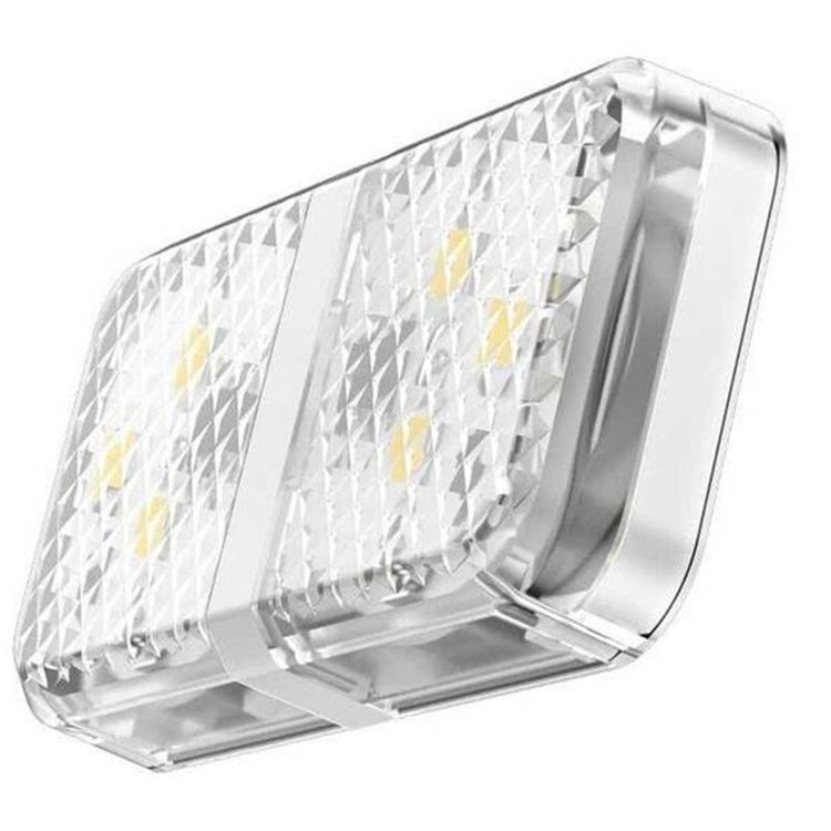 Baseus Door Open Warning Light with LED Lamp, Aluminum + ABS + PC, Waterproof, 2 Pieces - White