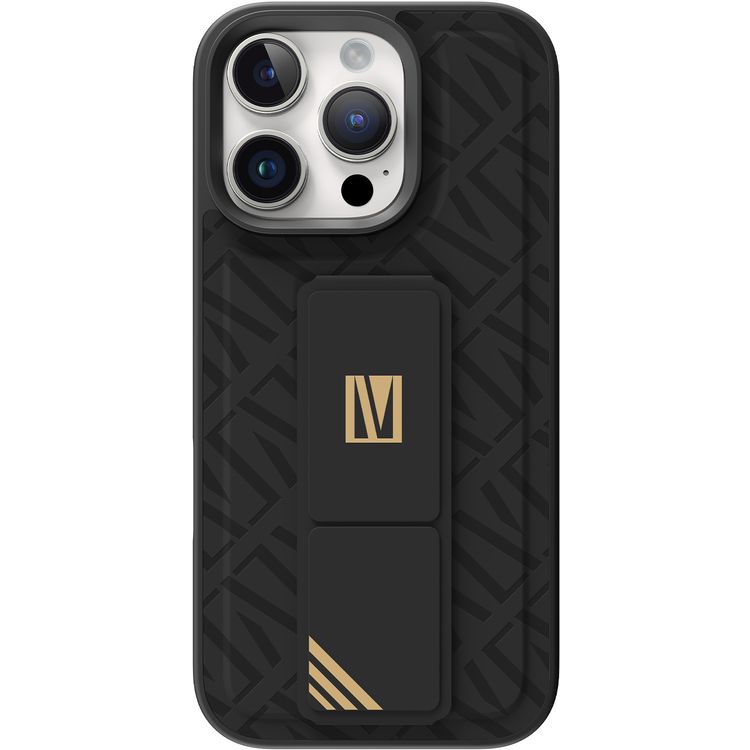 كفر حماية ليفيلو مورفيكس كويرو بمسند لهاتف آيفون 16 برو، قبضة مدمجة، سهل التركيب، زوايا مقاومة للصدمات - أسود