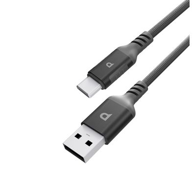 Powerology Power Sync Weave USB-A to USB-C Cable with 1.2...