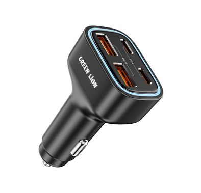 Green Lion Quad Port Car Charger with PD 35W, QC 3.0 35W,...