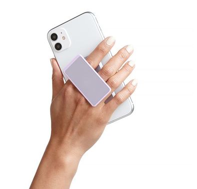 هاندل قبضة هاتف صلبة ، أزواج مع أي هاتف ذكي ، مسند متعدد الوظائف ، متوافق مع الشحن اللاسلكي ، قبضة الهاتف والحامل - ارجواني