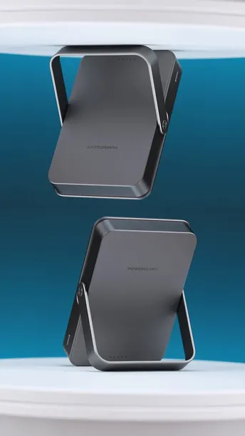 Powerology 10000mAh Magsafe Power Glass Surface in UAE | Integrated Stand - Blue Color | (PPBCHA36BU)