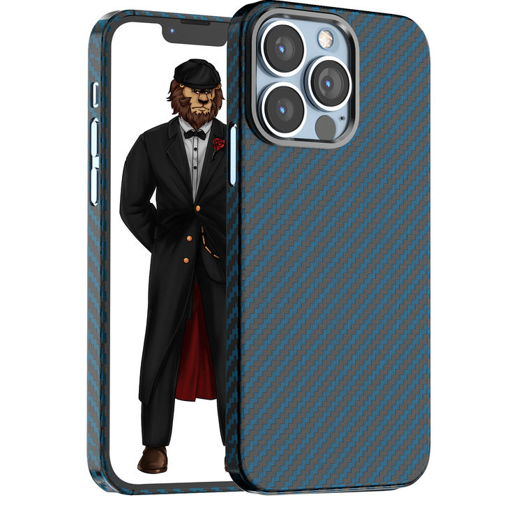 Green Lion iPhone 13 Pro Case Carbon with Metal Camera Ring Compatible for iPhone 13 Pro - Blue