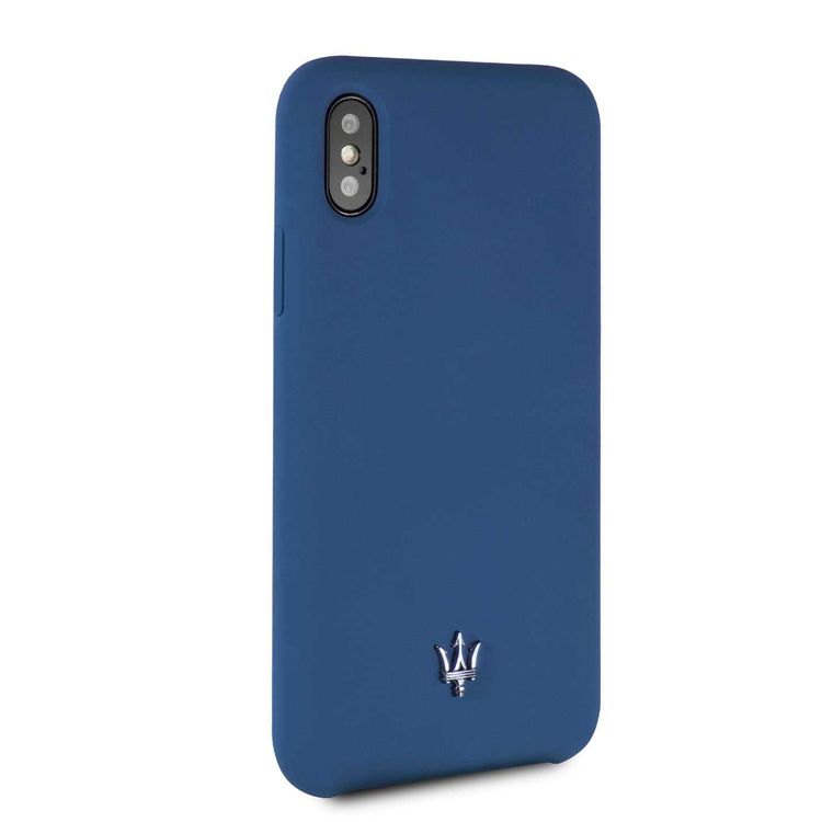 CG MOBILE Maserati Silicone Hard Phone Case Compatible for Apple iPhone X Officially Licensed  - Blue