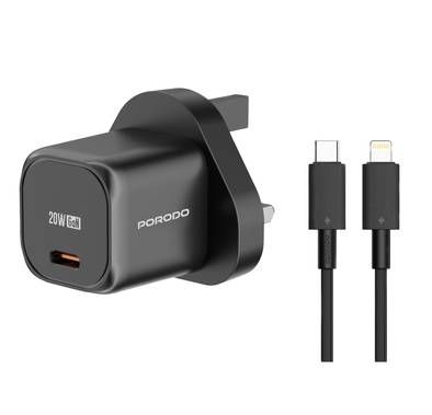 Porodo USB-C Power Delivery GaN Wall Charger with USB C t...
