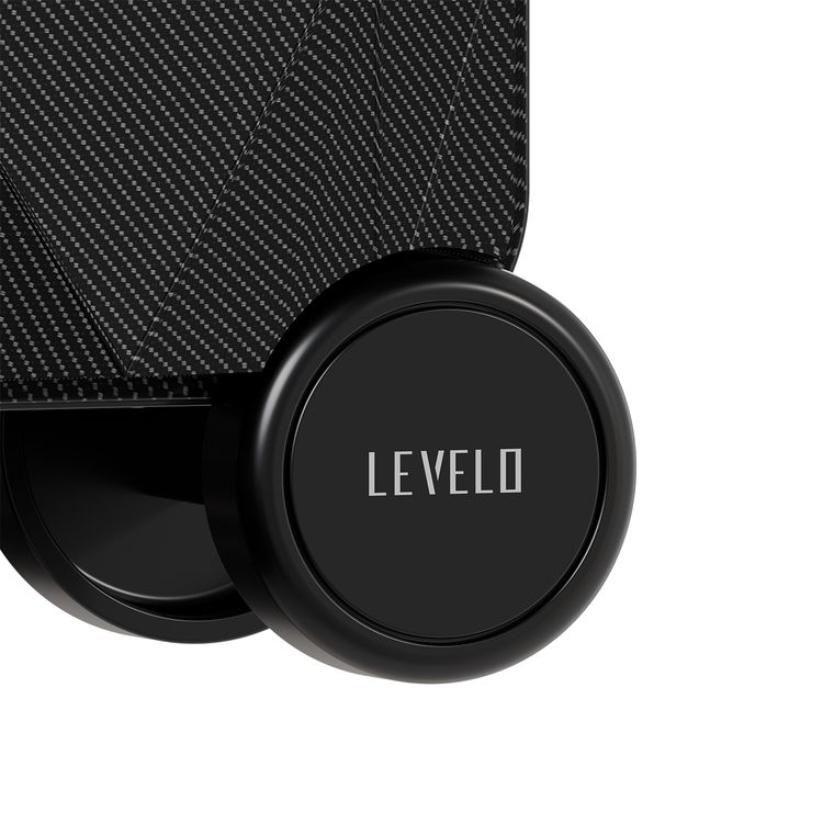 Levelo Spark-E Portable E-Scooter Luggage with Smooth-Rolling Wheels , Ultra-Light Carbon Fiber Construction, TSA Lock, Smart Telescopic Handle, Effortless Travel, Reverse gear, 250W Motor Power, 20L Luggage Capacity,  110kg Max User Weight - Black