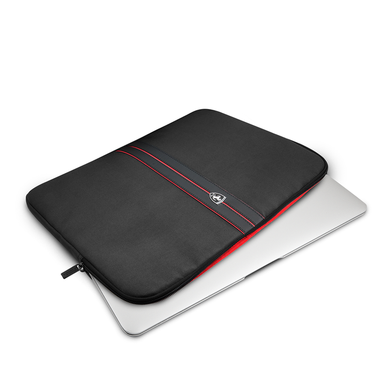 CG Mobile Ferrari Urban High Quality Nylon and PU Carbon Backpack Compatible for 11" Laptop Mouse, Earphones, Cell Phones, Tablets - Black