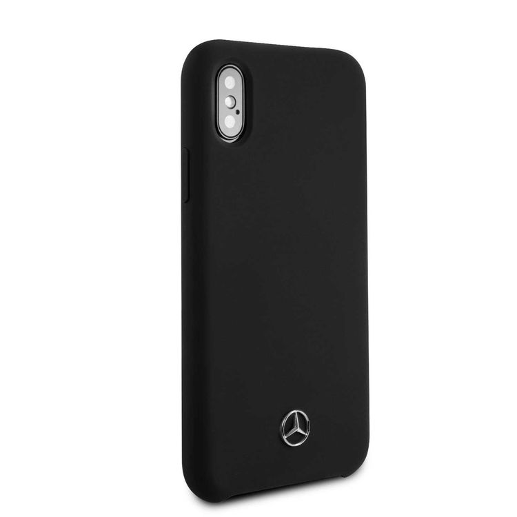 CG MOBILE Mercedes-Benz Silicone Phone Case with Microfiber Lining for iPhone X Officially Licensed - Black