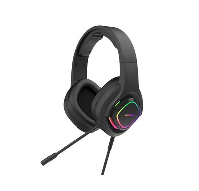 Green Lion GP32X Gaming Headphone with Noise Canceling Microphone, Hight Definition Audio, 3 Color Lights, 3.5mm Audio Jack, 360° Free Bending, Comfortable to Wear - Black 