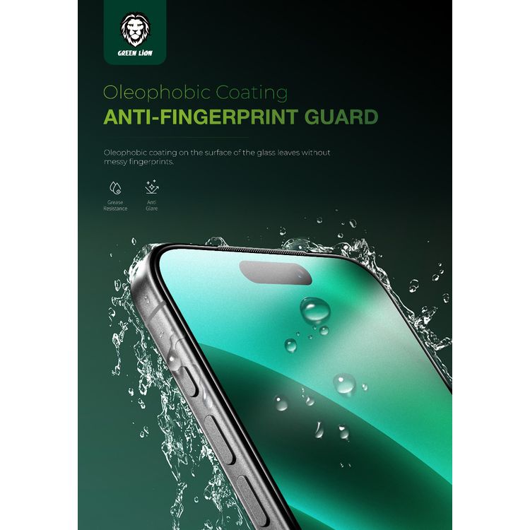 Green Lion 9H Steve Matte Strong Full Glass Protector for iPhone 17 Pro Max, Crystal Clear, Anti-Scratch, Anti-Fingerprint, Grease Resistance, Air Bubble Prevention, Highly Responsive - Clear