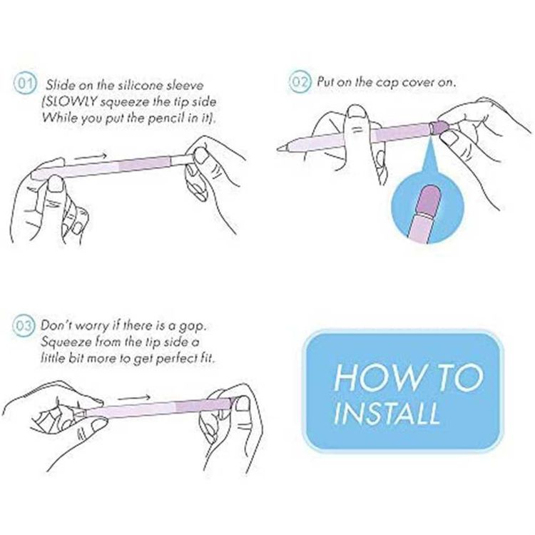 AhaStyle Gradient Colorful Ultra-Thin Sleeve Suitable for Apple Pencil 2nd Gen, Soft Silicone Material, Lightweight, Durable Compatible with all-new Apple Pencil - Gray