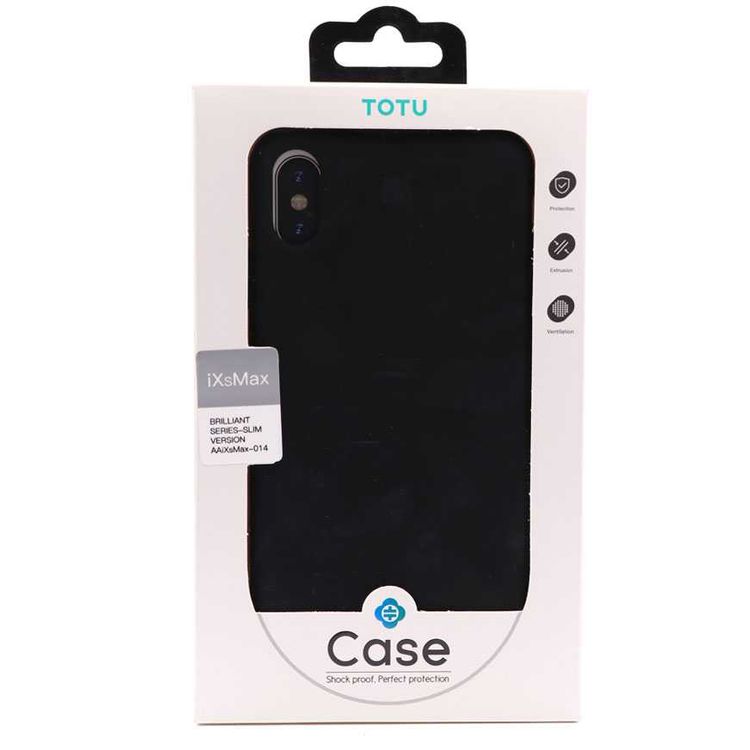 جراب حامي نحيف إصدار رائع من ماركة توتو لهاتف آيفون إكس أس ماكس - أسود