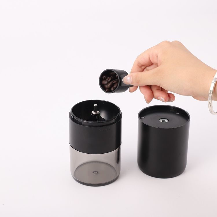 LePresso Conical Burr Grinder, 1200mAh Battery Capacity, 3 Hours Charging Time, Type-C Charging Port, Adjustable Grind Size, 160g Powder Container - Black