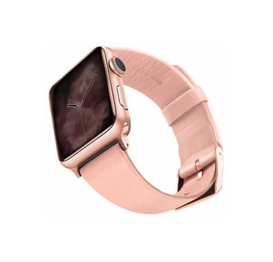 Viva Madrid Montre Allure Genuine Leather Strap Compatible for Apple Watch 42/44MM, Fit & Comfortable Smartwatch Replacement Wrist Band - Pink/Rose Gold
