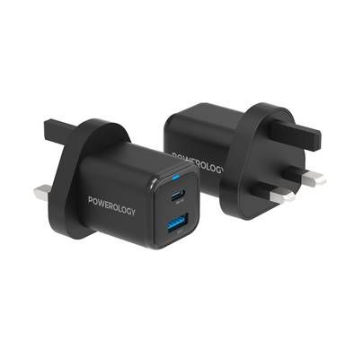 Powerology Super Compact Quick Charger with USB-C To Ligh...