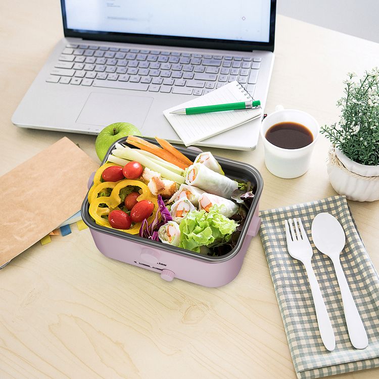 Green Lion Lunch Mate Electric Lunch Box with 1.8L Capacity, 15 Minutes Quick Heat, 80W Power, Removable Inner Container, Detachable Power Cord, Keep Warm Function, Leak-Proof Design - Pink