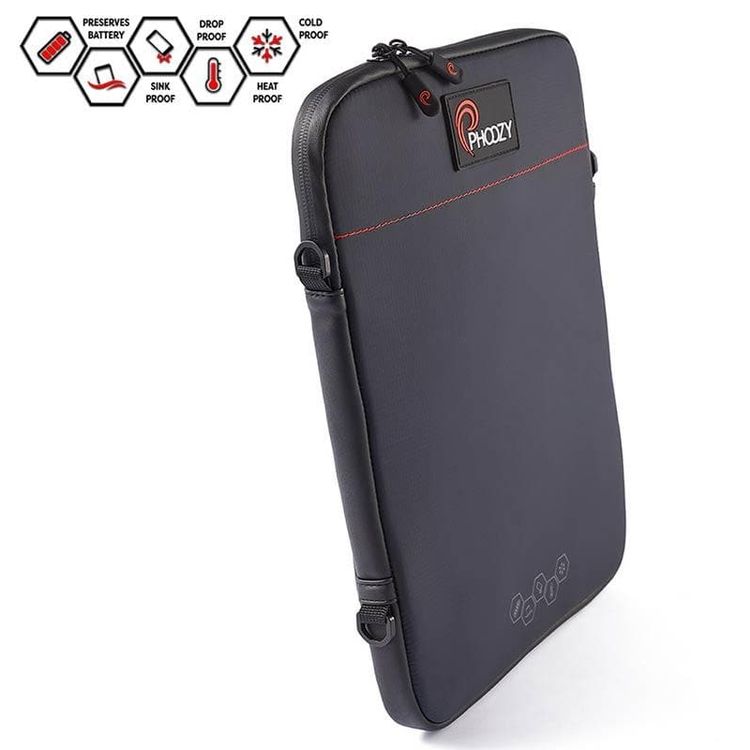 Phoozy Thermal Laptop/Tablet Case Capsule, Prevents Overheating & Freezing, Floating Case Bag, Adjustable Shoulder Strap with Laptop / Tablet (13") Black