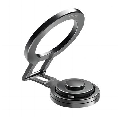 Levelo Kaito 3 in 1 Magsafe Laptop Phone Holder with 360° Disc Rotation, Universal Functionality, Light & Compact Design, 180° Foldable - Matte Black
