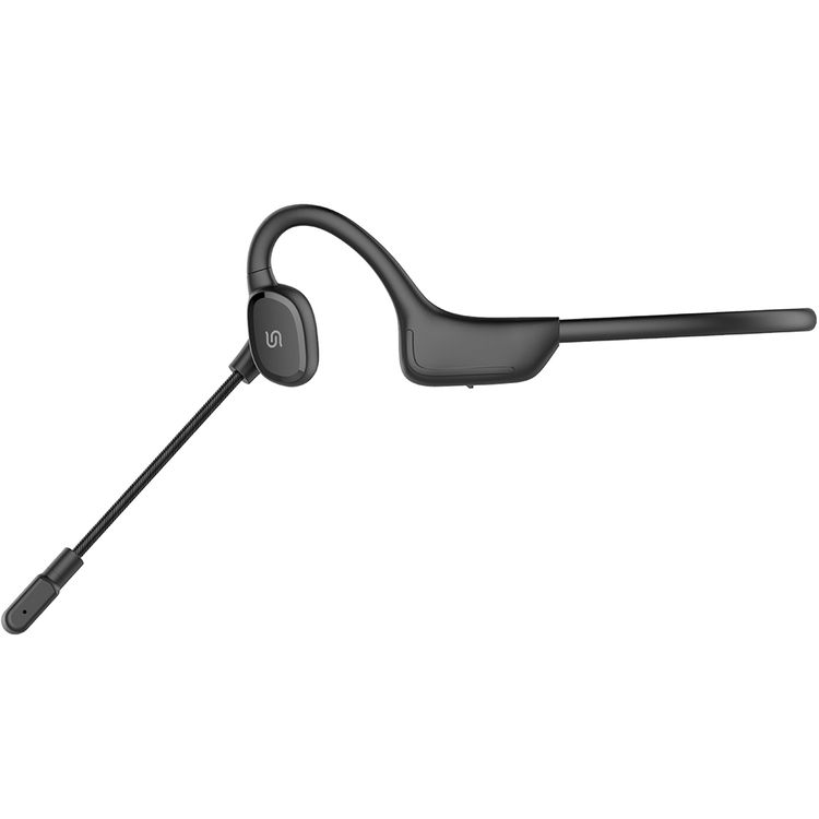 Porodo Vibrix Air Conduction Wireless Headset with Rotating Swivel Microphone, Up to 10 Hours Play Time, 150mAh Battery, Bluetooth Version 5.4, USB-C Charging Port, 1.5 Hours Recharge Time, 15mm Powerful Driver - Black