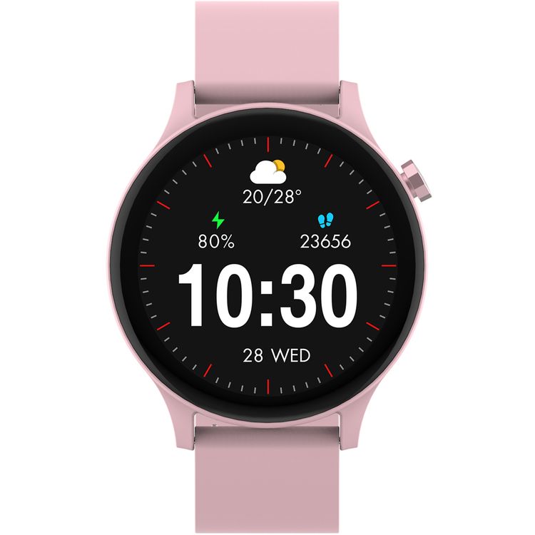 Porodo Essential Pulse Smart Watch with 1.38" HD Display, 128 Sport Modes, Bluetooth Version 5.4, 210mAh Battery Capacity, Up to 4 Days Working Time, Up to 12 Days Standby Time, 2.5 Hours Charging Time, Weather Forecast, Heart Rate, iOS 12 Above & Android 8.0 Above Compatibility - Pink