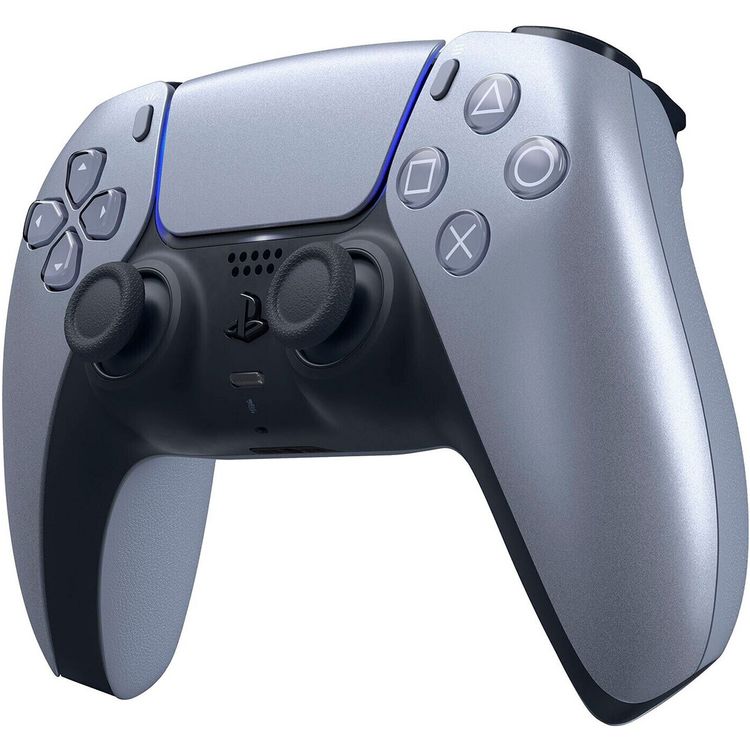 Sony PS5 PlayStation Dual Sense Wireless Controller with Built-in Microphone & Speaker, Haptic Feedback, 14 Keys Total, Adaptive Triggers, Motion Sensor - Sterling Silver