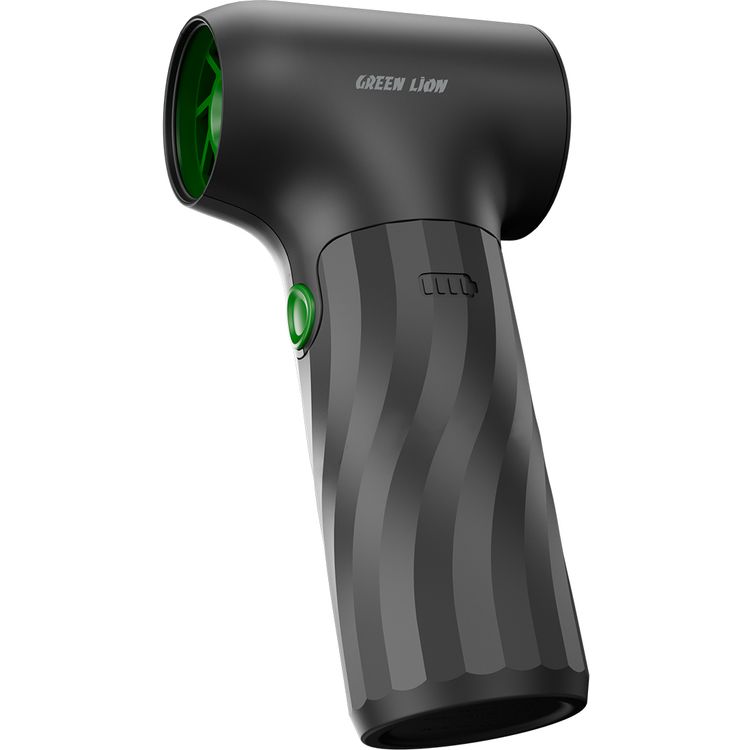 Green Lion Jetflow Air Blower with ABS & PC Material, 3× 2000mAh Battery Capacity, 3-Level Gear, Type-C Charging Port, 4 Hours Charging Time, 15-75 Minutes Working Time, LED Battery Indicator - Black