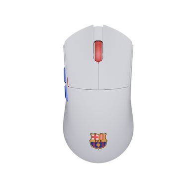FC Barcelona MR59 3-in-1 Wireless Gaming Mouse with Up to 120 Hours Working Time, Up to 26000 Adjustable DPI Level, Bluetooth 5.0, Wireless 2.4G & Type-C Wired Connectivity - White