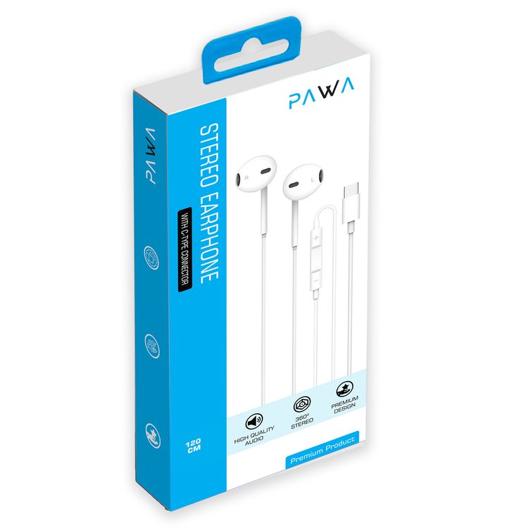 PAWA Chords Series Stereo Earphone Type-C  - White