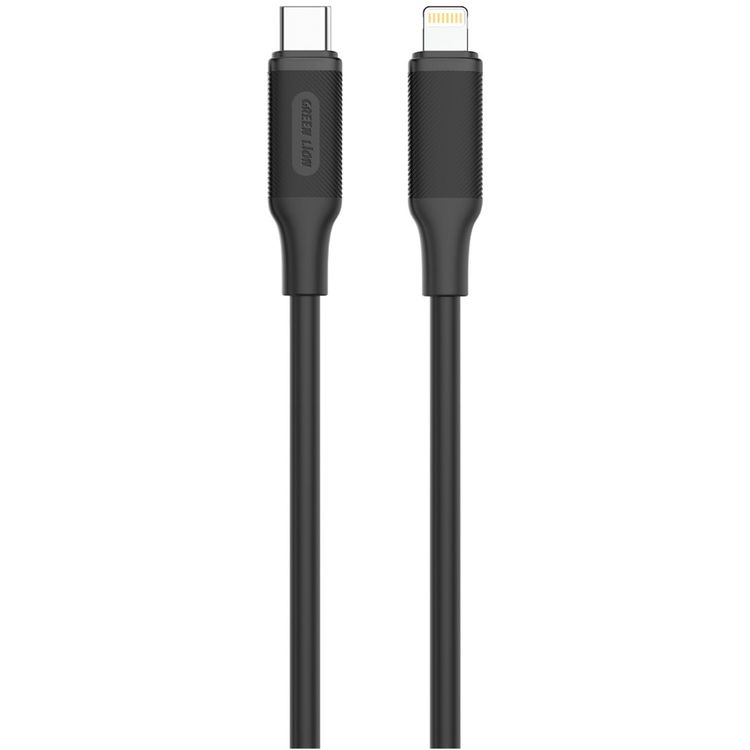 Green Lion Dual Port Car Charger with USB-C to Lightning Cable, PC Flame Retardant Materia, Fast Charging, QC 20W & PD 30W Output Ports, Ultra Portable - Black
