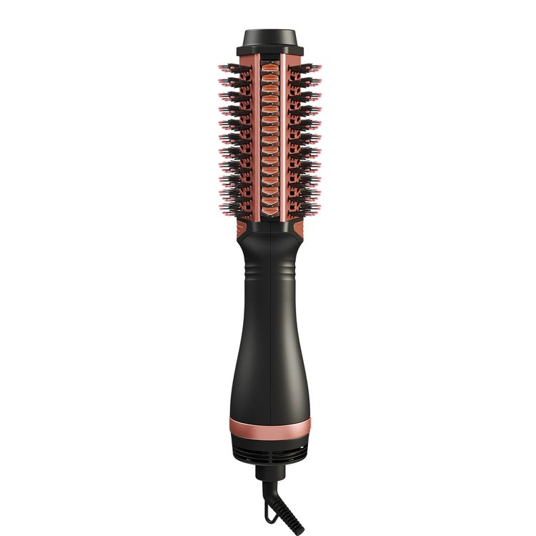 Green Lion Viora Hair Styler with PTC Heating Element, 1200W Power, Round Brush Bristles, 360° Swivel Cord, 3 Levels Heat Settings, ABS Material - Black
