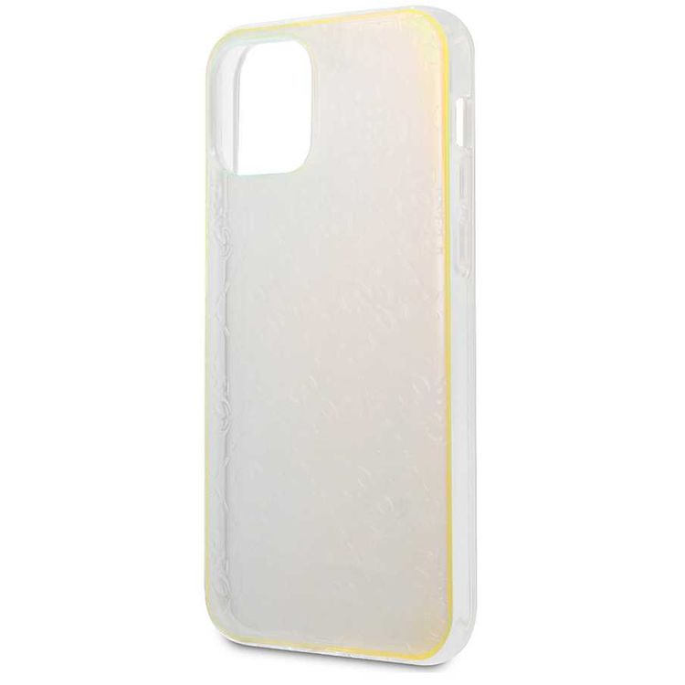 CG Mobile Guess PC/TPU 4G Pattern Hard Case Compatible for iPhone 12 / 12 Pro (6.1") Shock & Scratch Resistant, Easy Access to All Ports, Drop Protection Back Cover - Iridescent
