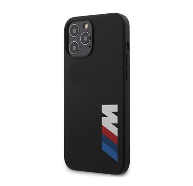 CG Mobile BMW M Collection Liquid Silicone Case Printed Big Logo Compatible for iPhone 12 Pro Max (6.7") - Black