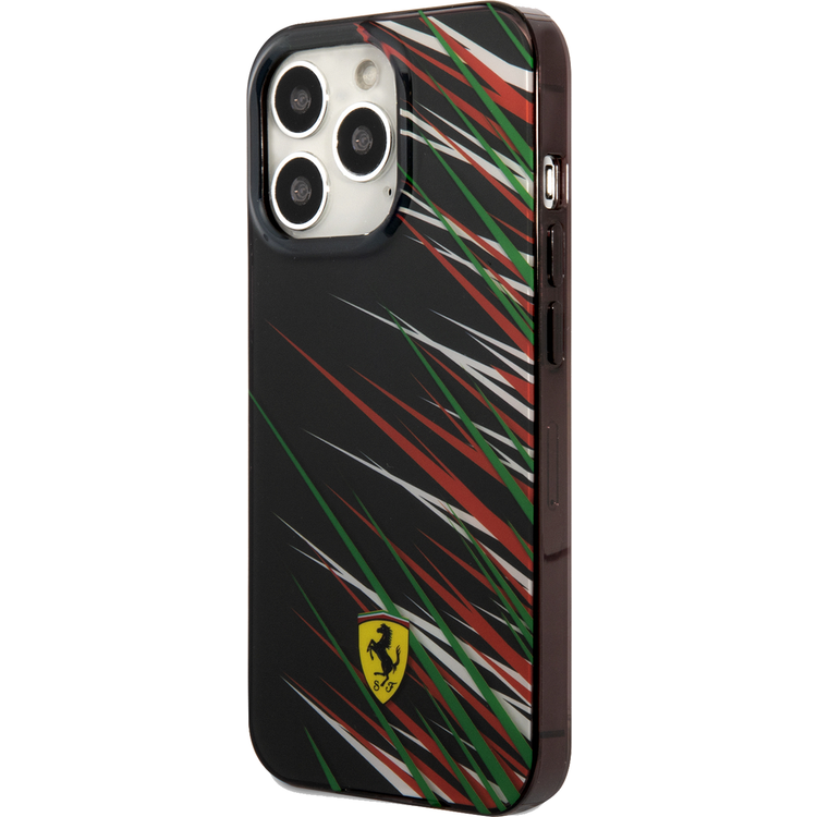 FERRARI HC PC/TPU Double Layer Grass  Hard Case, Drop protection, Compatible with iPhone 13 Pro - Black