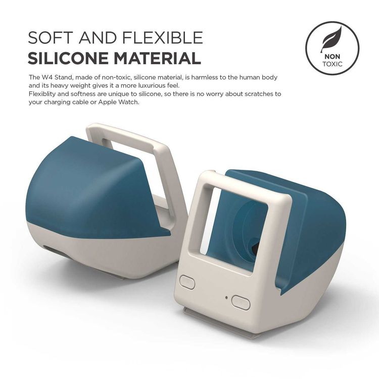 ايلاجو W4 حامل مع جميع أنواع سلسلة ساعة ابل ، عرض شاشة ابل من خلال الانفجار ، سهل الاستخدام ، سيليكون خالٍ من الخدوش ، أزرق مائي