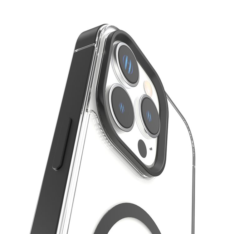 Levelo Claire Magsafe Case with Aluminum Bumper Case for iPhone 16 Pro Max, Hybrid Case, MagSafe Compatibility - Black