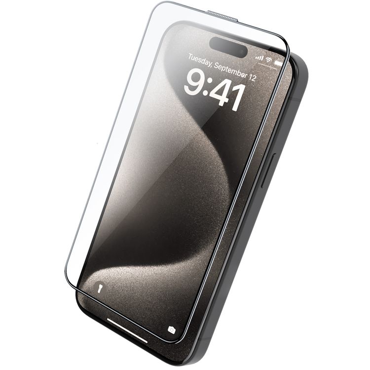 واقي شاشة Froog HD لهاتف iPhone 15، مضاد لبصمات الأصابع، مقاوم للماء، مقاوم للخدش - شفاف