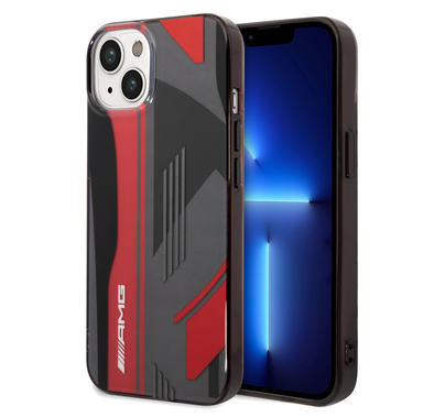 AMG Transparent Double Layer Case Expressive Graphic Design iPhone 14 Compatibility - Black/Red