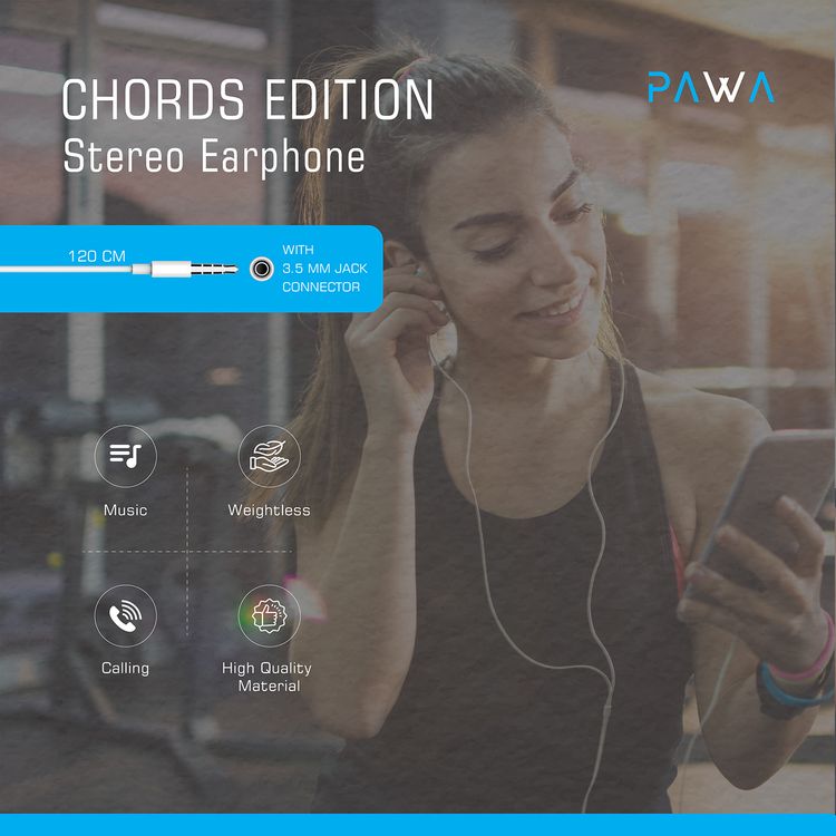 PAWA Chords Series Stereo Earphone 3.5mm - White