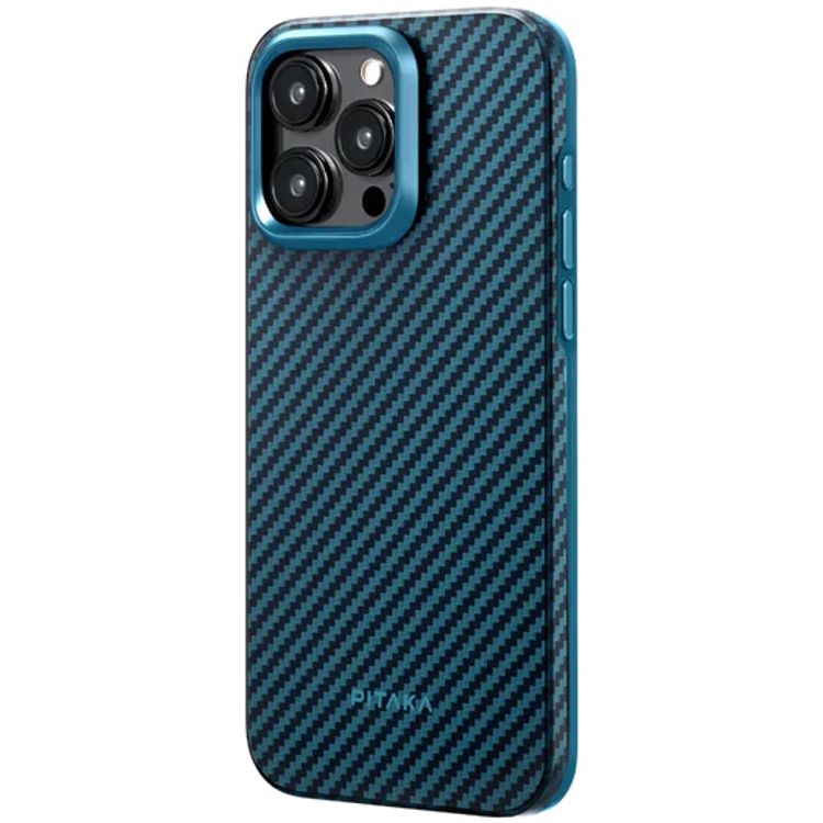 Pitaka iPhone 15 Pro MagEZ Case 4 1500D - Black/Blue Twill