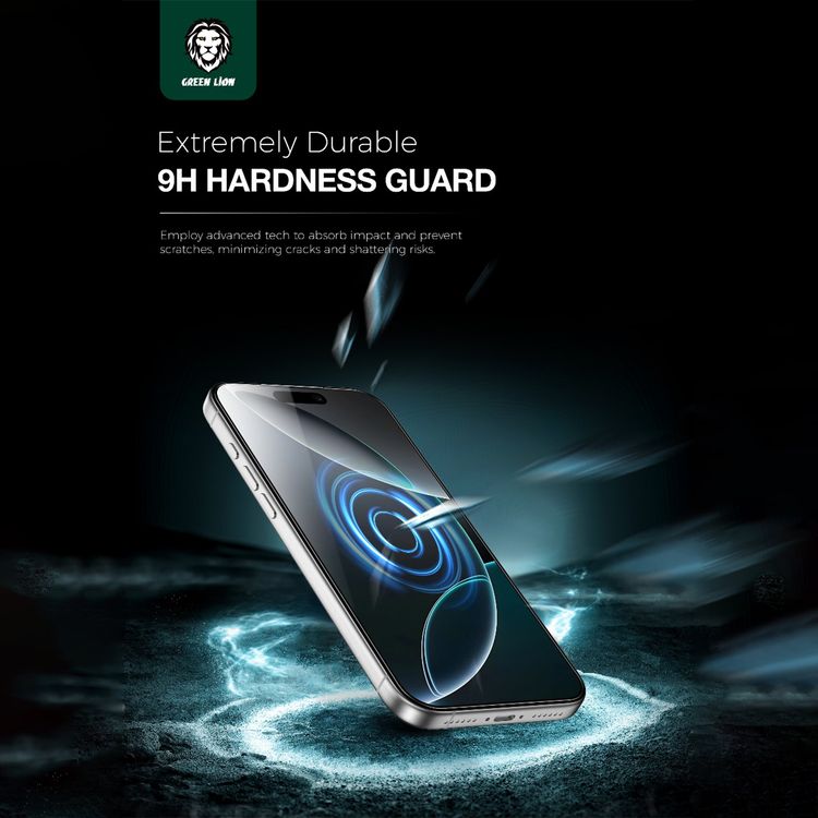 Green Lion Albert AR Screen Protector for iPhone 17 Pro, Crystal Clear, 9H Diamond Hardness, Seamless Edge Fit, Anti-Dust, Anti-Fingerprint, Sensitive Touch, Extremely Durable - Clear