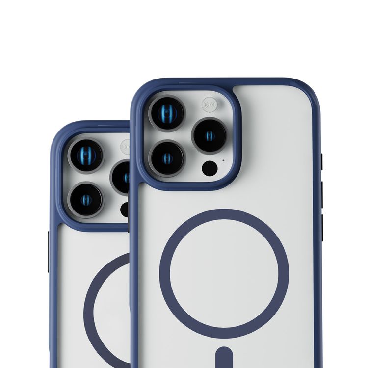 Levelo MagSafe Solo Case for iPhone 16 Pro Max, Clearview Technology, 3H Scratch Resistance, Hybrid Construction - Deep Blue