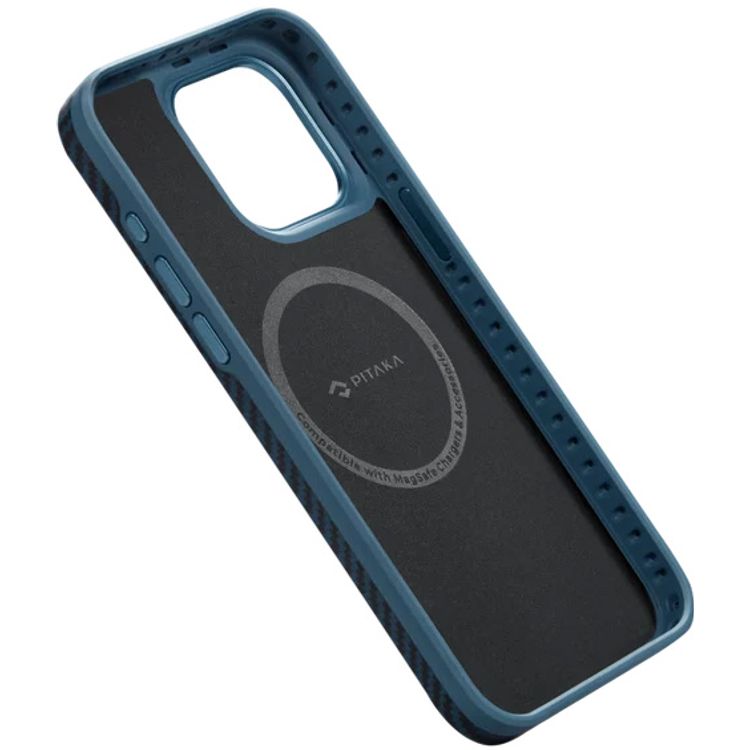 Pitaka MagEZ Case 4 For iPhone 15 Pro Max (6.7") - Black/Blue Twill